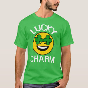 Lucky Charm Emoji Shamrock St Patricks Day T-Shirt