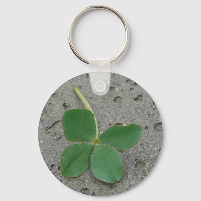 Lucky Charm Four Leaf Clover Photo Key Ring (Front)