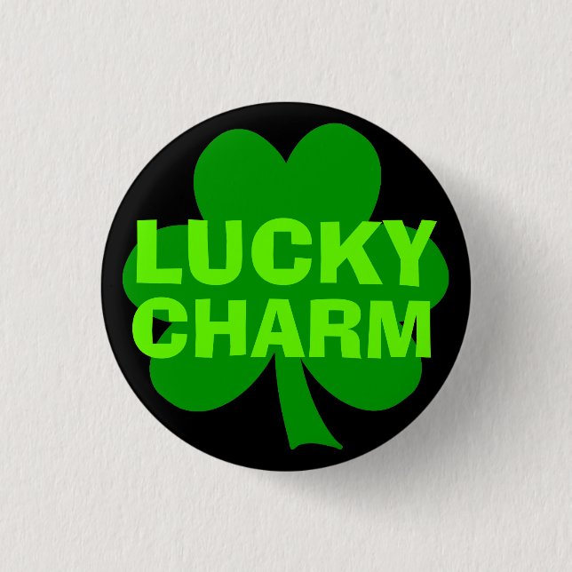 Lucky Charm Green Shamrock 3 Cm Round Badge (Front)