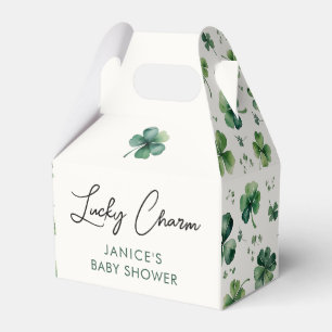 Lucky Charm Green Shamrock Baby Shower Favour Box
