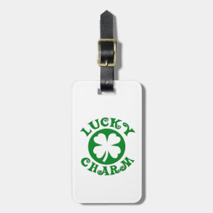 Lucky Charm Green/White Circle Luggage Tag