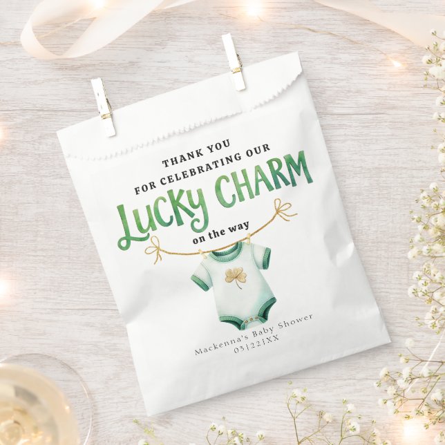 Lucky Charm Irish Baby Shower Favour Bag (Clipped)
