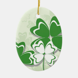 Lucky charm Irish clover shamrock St. Patricks Day Ceramic Tree Decoration