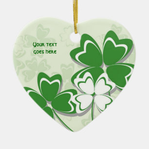 Lucky charm Irish clover shamrock St. Patricks Day Ceramic Tree Decoration