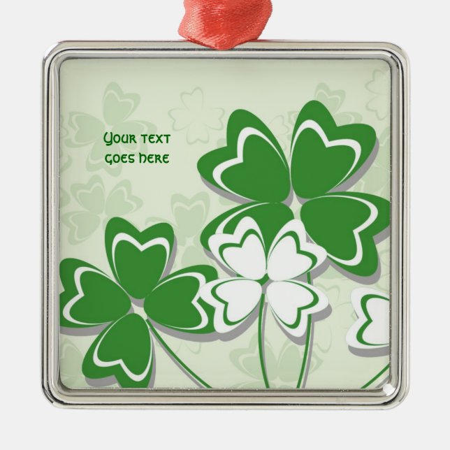 Lucky charm Irish clover shamrock St. Patricks Day Metal Tree Decoration (Front)