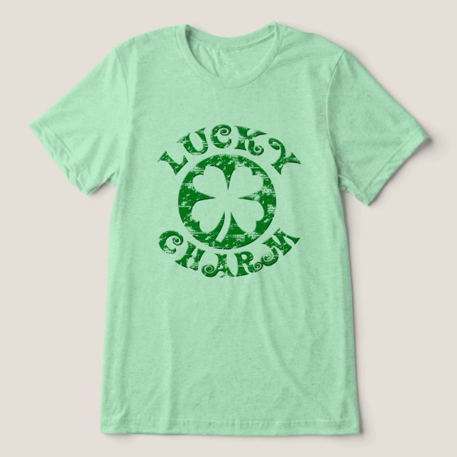 Lucky Charm Irish St. Patrick's Day T-Shirt Tri-Blend Shirt (Design Front)