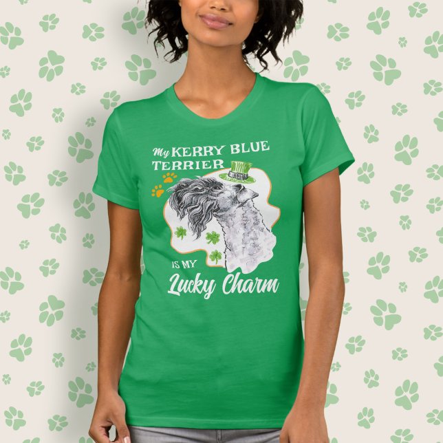 Lucky Charm Kerry Blue Terrier Fun Irish Dog lover T-Shirt (Creator Uploaded)
