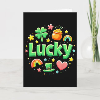 Lucky Charm Patricks Day Pot Of Gold Irish Shamroc Card