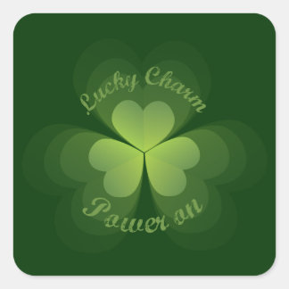 Lucky Charm Power On Square Sticker