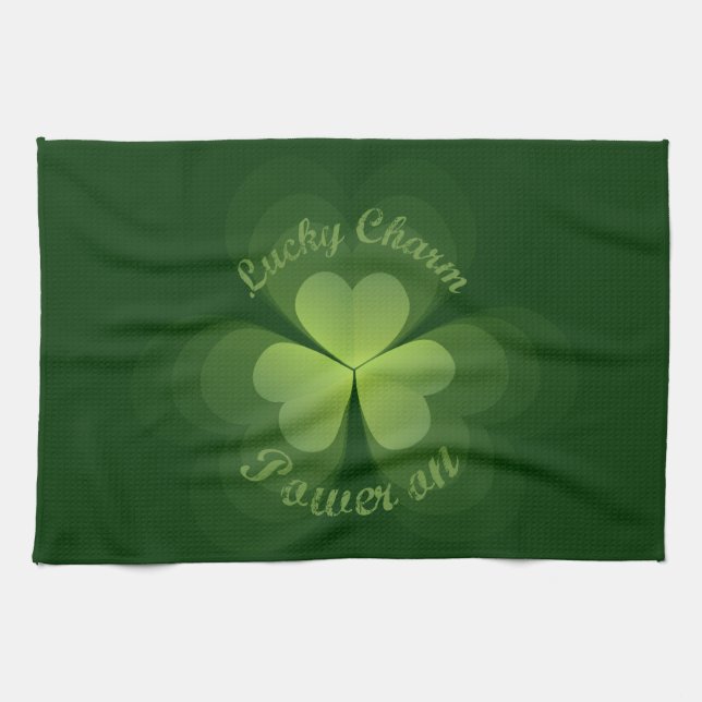 Lucky Charm Power On Tea Towel (Horizontal)