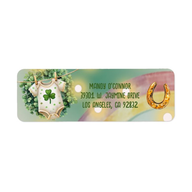 Lucky Charm Shamrock and Rainbow Baby Shower (Front)