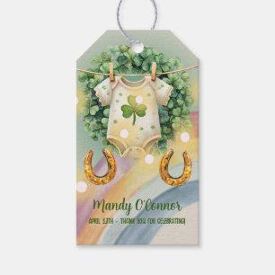 Lucky Charm Shamrock and Rainbow Baby Shower Gift Tags