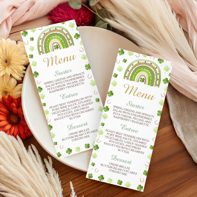 Lucky Charm Shamrock Baby Shower Menu (Creator Uploaded)