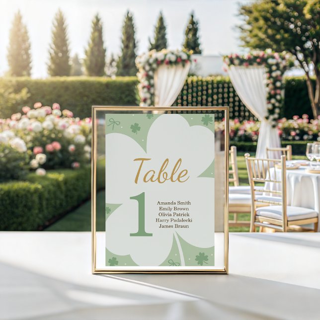 Lucky Charm Shamrock Table Number Pedestal Sign (Creator Uploaded)