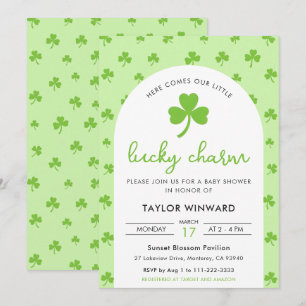 Lucky Charm St Patrick’s Day Baby Shower Invitation
