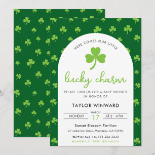 Lucky Charm St Patrick’s Day Baby Shower Invitation