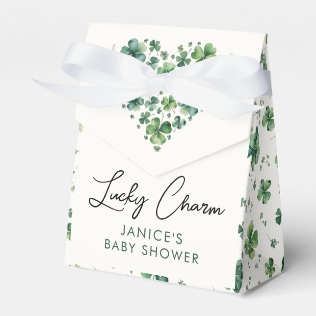 Lucky Charm St. Patricks Day Baby Shower Favour Box (Front Side)