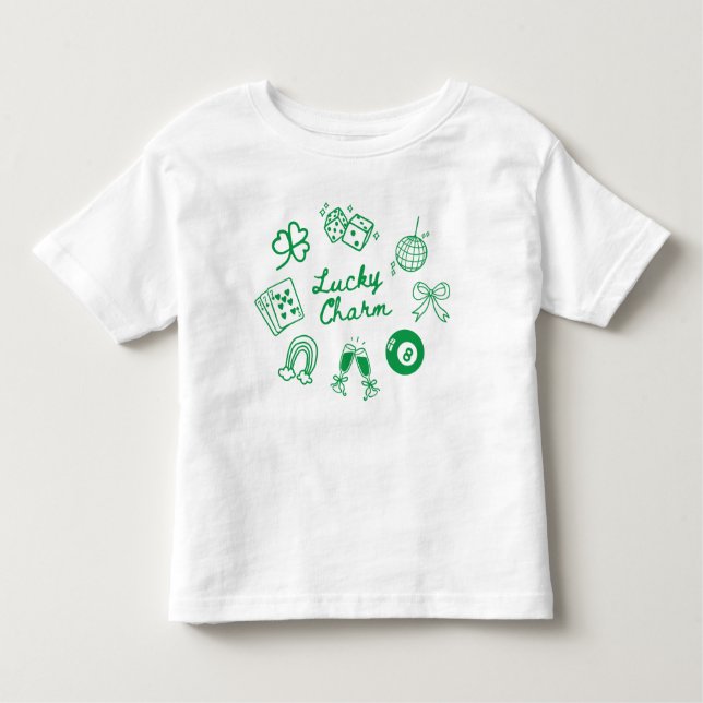 Lucky Charm St Patricks Day Lucky Clover Toddler T-Shirt (Front)