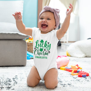 Lucky Charm St Patricks Day Personalised Baby Bodysuit