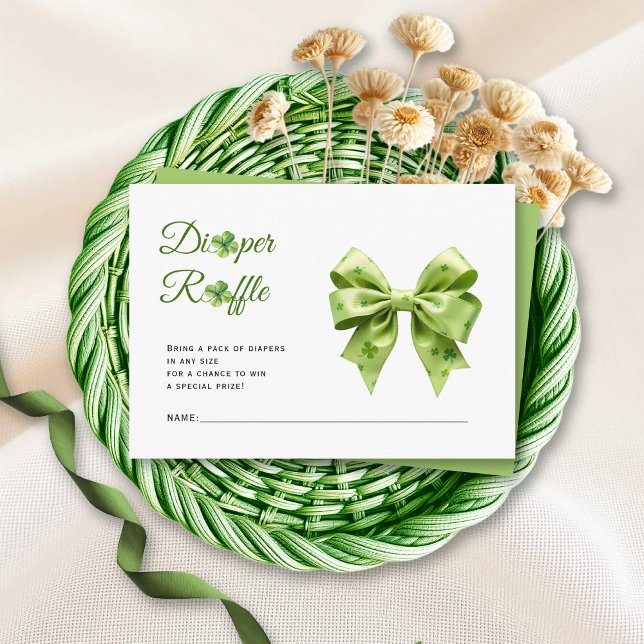Lucky charm St. Patrick's diaper raffle shower Enclosure Card (Creator Uploaded)