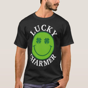 LUCKY CHARMER Happy Face  St Patrick's Day Boys Gi T-Shirt