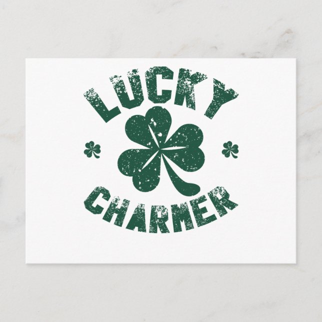 Lucky Charmer Shamrock Funny St. Patrick's Day Postcard (Front)