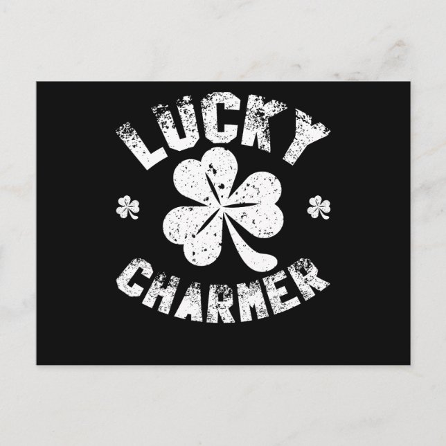 Lucky Charmer Shamrock Funny St. Patrick's Day Postcard (Front)