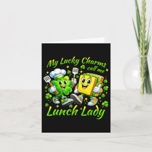 Lucky charms call lunch lady saint patricks day card