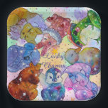 Lucky Charms - Cute Animals Paper Plate<br><div class="desc">The Lucky Charms they are a group of very lucky and cute Friends of Animals with beautiful and colorful patterns spreading luck as they go along the road of happy life journey.</div>