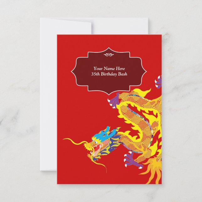 Lucky Chinese Dragon Invitation (Front)