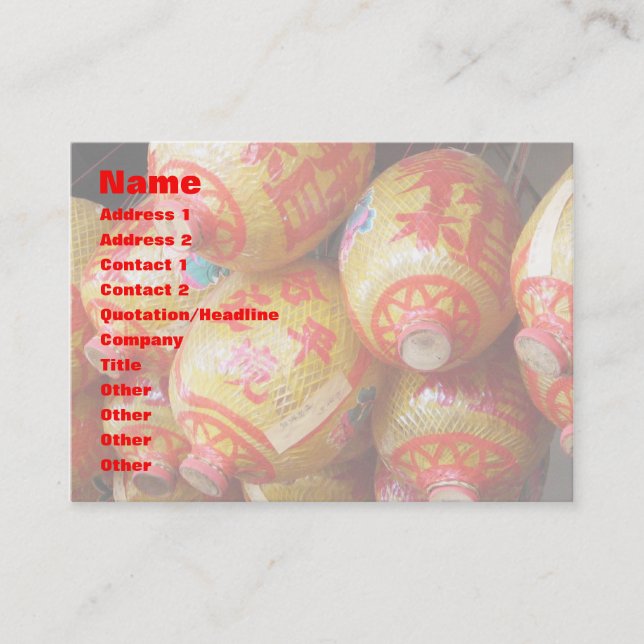 Lucky Chinese Paper Lanterns Business Card (Front)