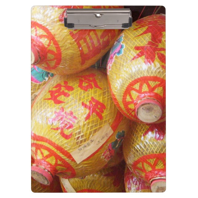Lucky Chinese Paper Lanterns Clipboard (Front)