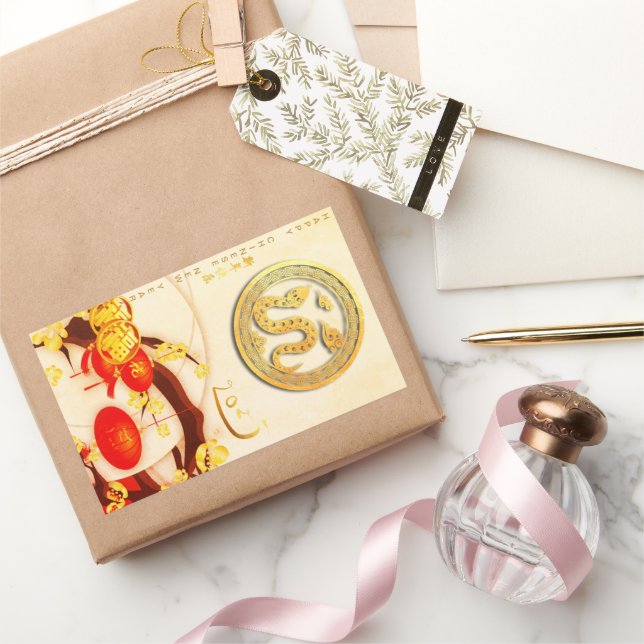 Lucky Chinese Snake New Year 2025 VRS Rectangular Sticker (Gifting)