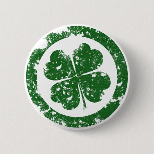 Lucky Clover 6 Cm Round Badge