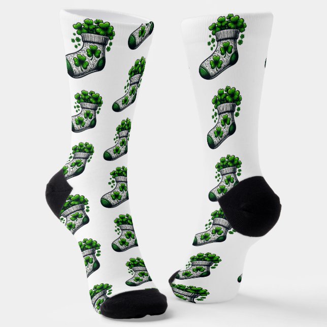 Lucky Clover 🍀 A Timeless Symbol of Good Fortune Socks (Angled)