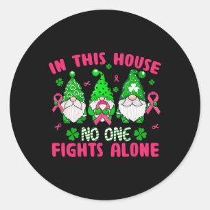 Lucky Clover Breast Cancer Awareness St Patrick's Classic Round Sticker