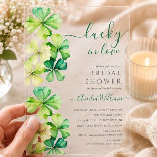 Lucky Clover Bridal Shower Invitation