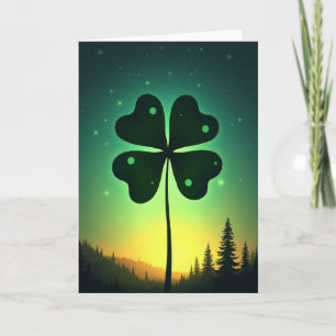 Lucky Clover Celestial Scene Card