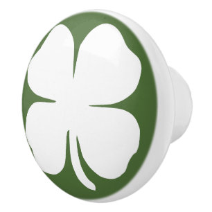 Lucky Clover Ceramic Knob