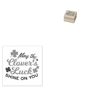 Lucky Clover Charm - May the Clover's Luck Shine Rubber Stamp
