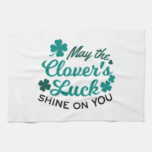 Lucky Clover Charm - May the Clover's Luck Shine Tea Towel