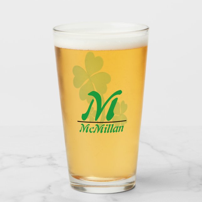 Lucky Clover Custom Monogram & Photo Glass (Back Filled)