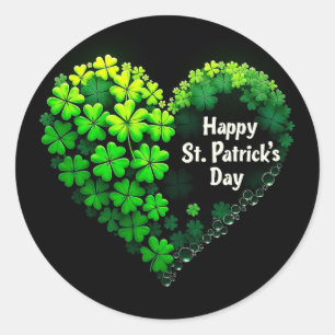 Lucky Clover Design for St. Patrick's Day Classic Round Sticker