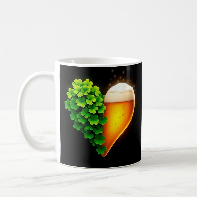Lucky Clover Design for St. Patrick's Day Coffee Mug (Left)