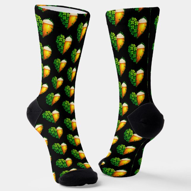 Lucky Clover Design for St. Patrick's Day Socks (Angled)