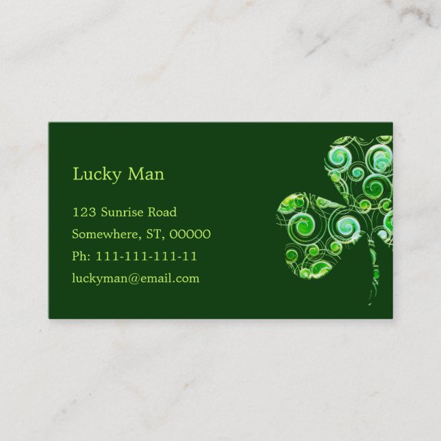 Lucky Clover | Floral Business Card (Front)