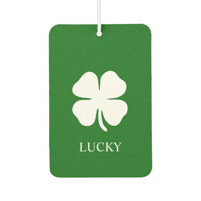 Lucky Clover Green Irish St Patrick's Car Air Freshener (Front)