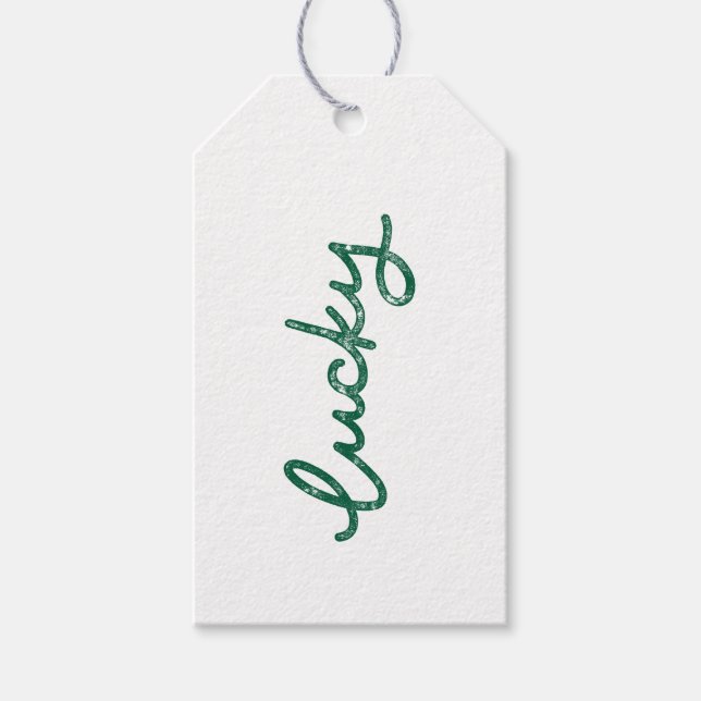 Lucky Clover Hand Lettered Gift Tags (Front)