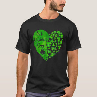 Lucky Clover Heart Happy St.Patrick's Day Clover L T-Shirt