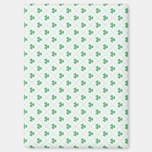 Lucky Clover Leaves Pattern Rectangle Magnet Charm